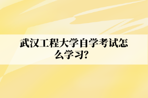 武汉工程大学自学考试怎么学习？