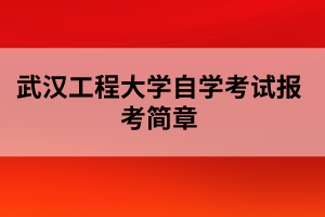 武汉工程大学自学考试报考简章