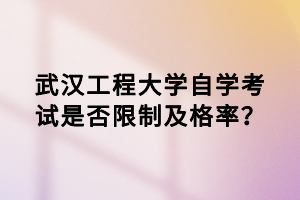 武汉工程大学自学考试是否限制及格率？