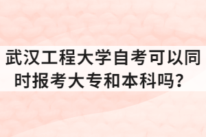 武汉工程大学自考可以同时报考大专和本科吗？